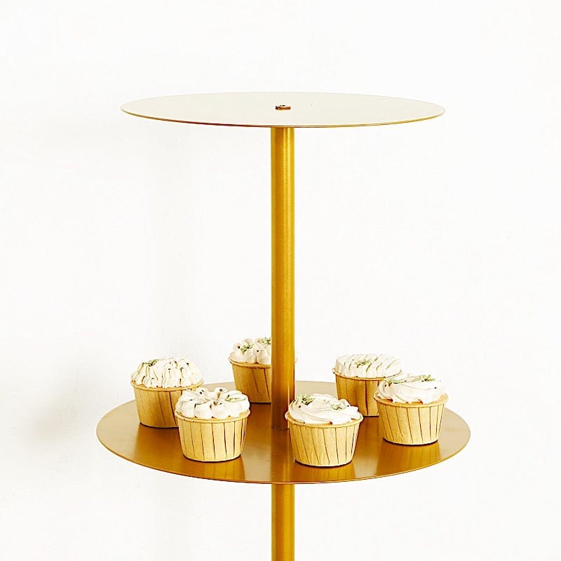 4.5 ft 5 Tier Round Gold Metal Champagne Tower Stand DISP_STND_MET02_5_GOLD