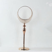 4.5 ft Crystal Beaded Metal Candle Holder Stand in Half Moon Basket Design - Gold CHDLR_FLORSTND01_54_GOLD