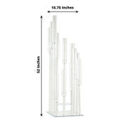 4.5 ft tall 12 Arm Crystal Glass Square Candelabra Taper Candle Holder - Clear CHDLR_CAND_030S_12_CLR