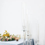 4.5 ft tall 12 Arm Crystal Glass Square Candelabra Taper Candle Holder - Clear CHDLR_CAND_030S_12_CLR