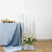 4.5 ft tall 12 Arm Crystal Glass Square Candelabra Taper Candle Holder - Clear CHDLR_CAND_030S_12_CLR