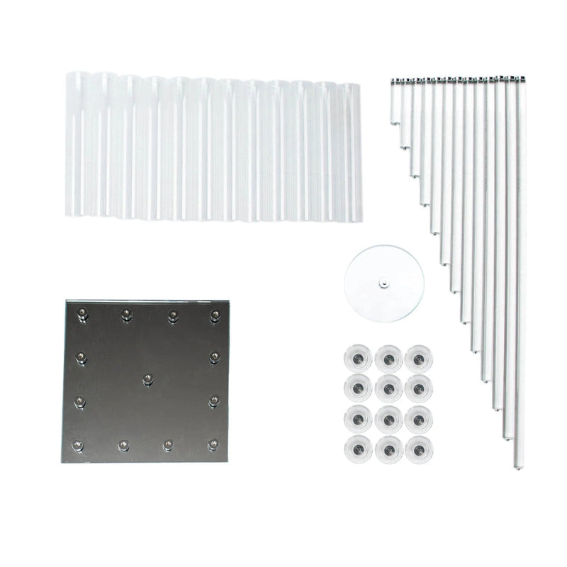 4.5 ft tall 12 Arm Crystal Glass Square Candelabra Taper Candle Holder - Clear CHDLR_CAND_030S_12_CLR