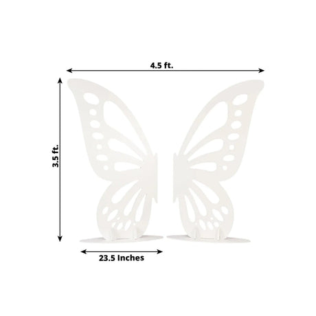 4.5 ft x 3.5 ft Wooden Butterfly Wings Backdrop Stand - White BKDP_BUT_WOD_4_WHT