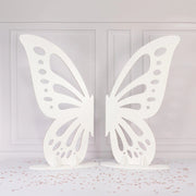 4.5 ft x 3.5 ft Wooden Butterfly Wings Backdrop Stand - White BKDP_BUT_WOD_4_WHT