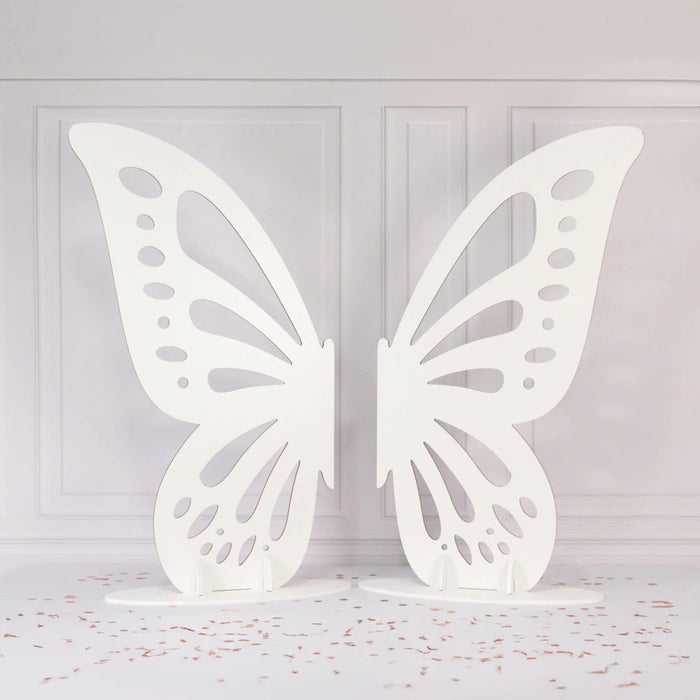 4.5 ft x 3.5 ft Wooden Butterfly Wings Backdrop Stand - White BKDP_BUT_WOD_4_WHT