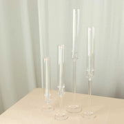 4 Acrylic Taper Candlestick Holders - Clear CHDLR_GLAS_041PL_SET_CLR
