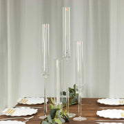 4 Acrylic Taper Candlestick Holders - Clear CHDLR_GLAS_041PL_SET_CLR