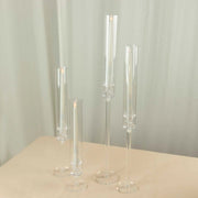 4 Acrylic Taper Candlestick Holders - Clear CHDLR_GLAS_041PL_SET_CLR
