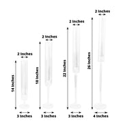 4 Acrylic Taper Candlestick Holders - Clear CHDLR_GLAS_041PL_SET_CLR