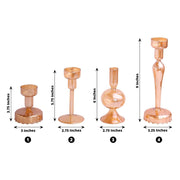 4 Assorted Glass Taper Votive Candle Holders - Gold CAND_HOLD_TP008_GOLD