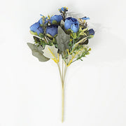 4 Bouquets 12" Silk Mini Ranunculus Artificial Flowers ARTI_BOUQ_PEO13_NAVY