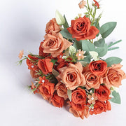 4 Bushes 12" Silk Roses Artificial Flowers Bouquets