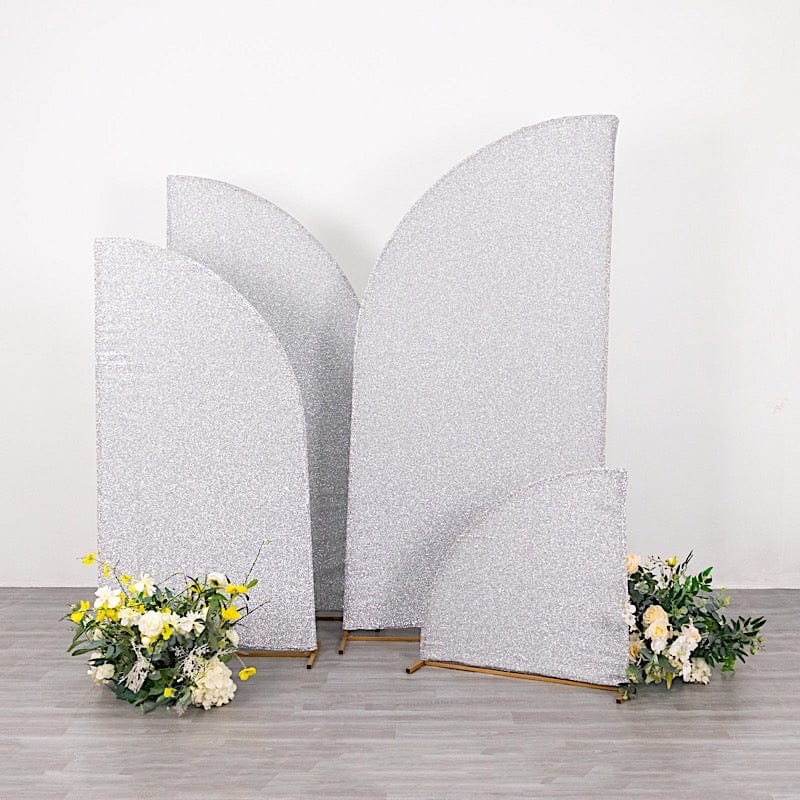 4 Chiara Backdrop Stand Covers Shimmer Tinsel Finish