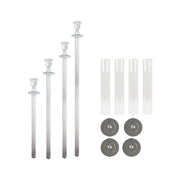 4 Crystal Glass Hurricane Taper Candle Holders - Clear CHDLR_GLAS_041_SET2_CLR