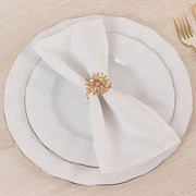 4 Daisy Floral Metal Napkin Rings with Rhinestone Accents - Amber Gold NAP_RING_DIA02_AMB