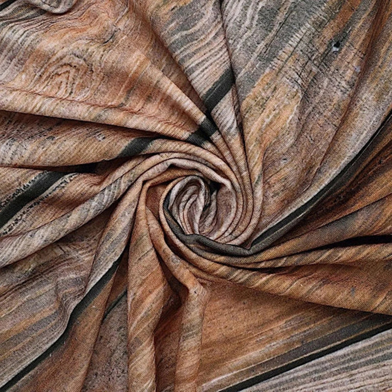 4 Fitted Spandex Half Moon Rustic Wood Print Stand Covers IRON_STND13_SPX_SET1_WOD02_BRN