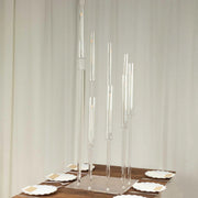 4 ft 9 Arm Acrylic Cluster Taper Candle Holder - Clear CHDLR_CAND_030PLS_9_CLR