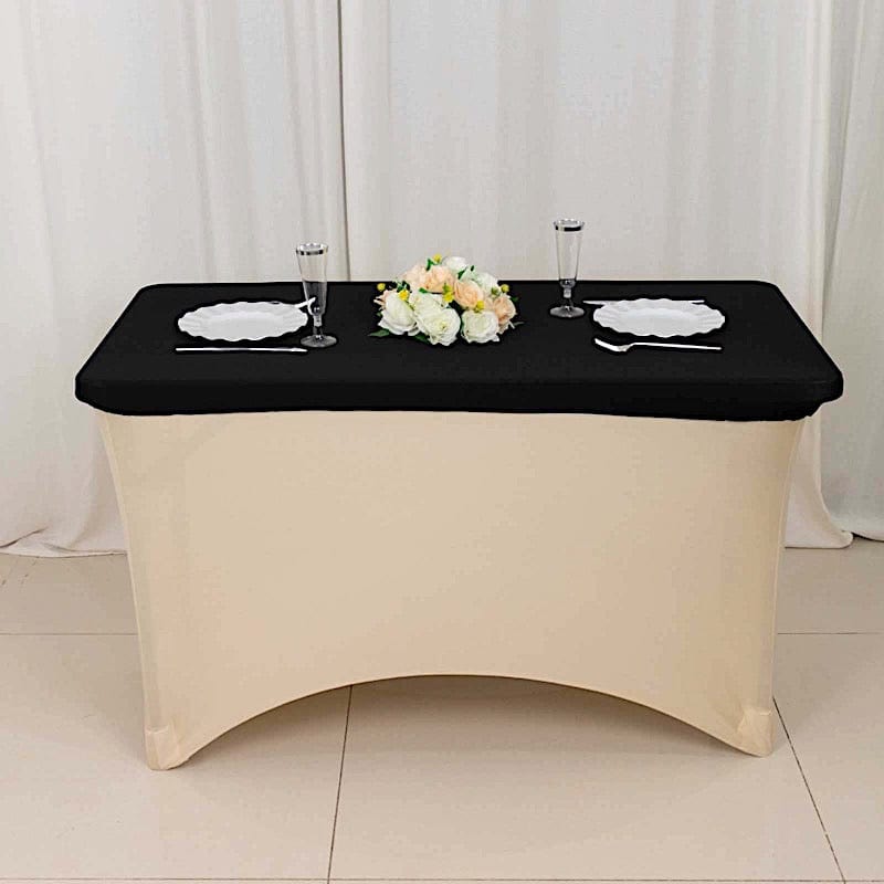 4 ft Fitted Spandex Tablecloth Rectangular Table Top Cover