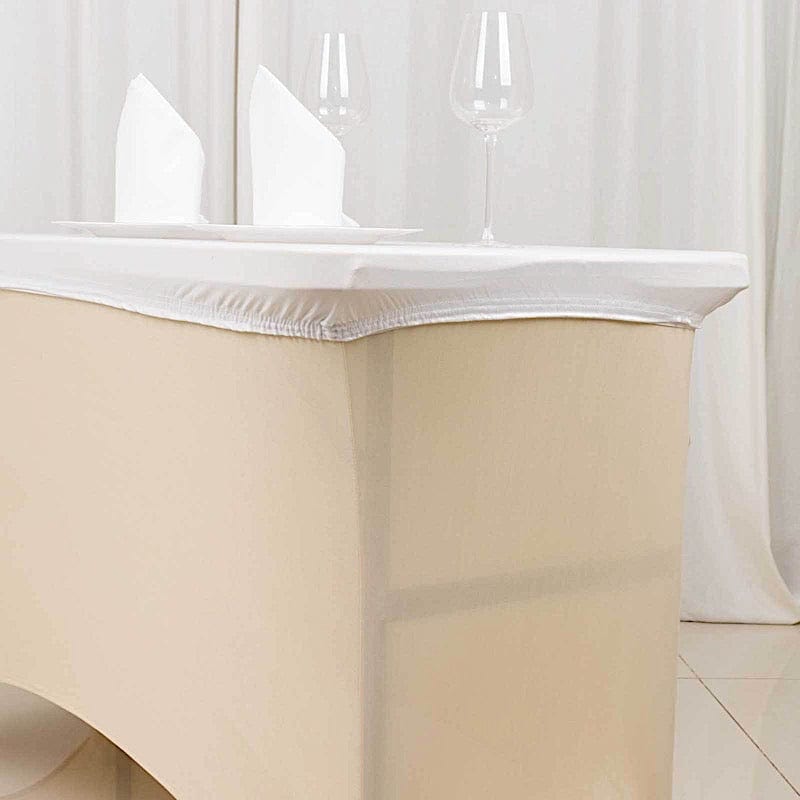 4 ft Fitted Spandex Tablecloth Rectangular Table Top Cover