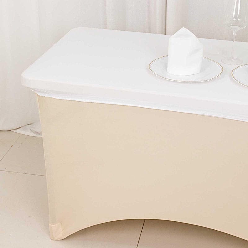 4 ft Fitted Spandex Tablecloth Rectangular Table Top Cover