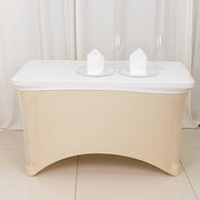 4 ft Fitted Spandex Tablecloth Rectangular Table Top Cover