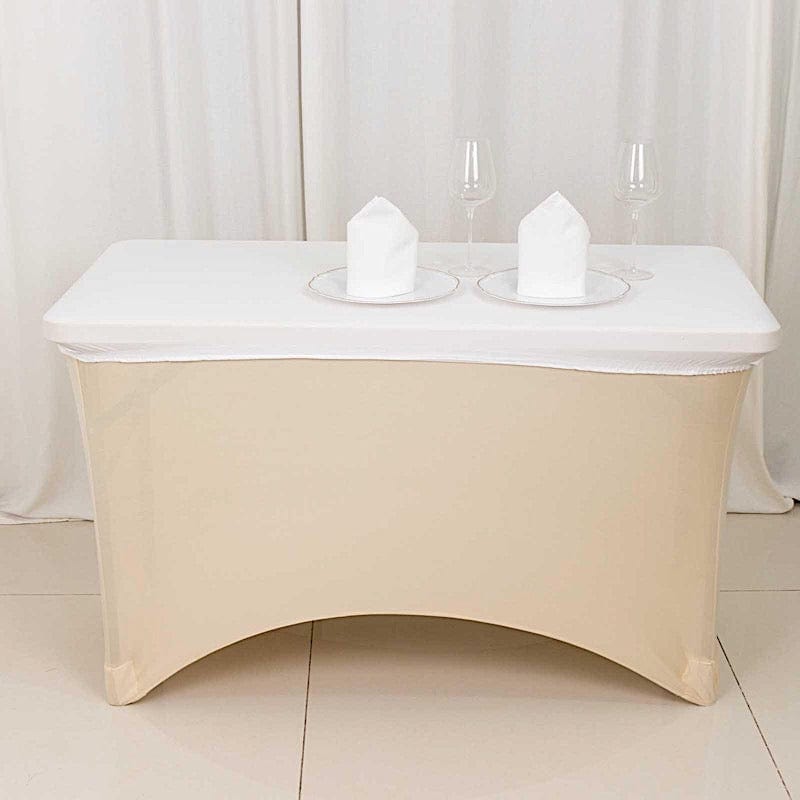 4 ft Fitted Spandex Tablecloth Rectangular Table Top Cover