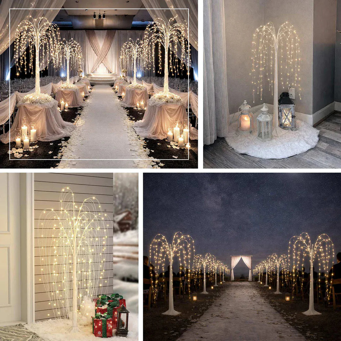4 ft LED Weeping Willow Tree Light - White LED_TREE03_4_B_WHT