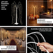 4 ft LED Weeping Willow Tree Light - White LED_TREE03_4_B_WHT