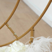 4 ft Metal Half Crescent Moon Wedding Arch Flower Stand - Gold IRON_STND25_MOON_45_GOLD