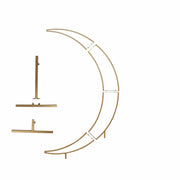 4 ft Metal Half Crescent Moon Wedding Arch Flower Stand - Gold IRON_STND25_MOON_45_GOLD