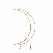 4 ft Metal Half Crescent Moon Wedding Arch Flower Stand - Gold IRON_STND25_MOON_45_GOLD