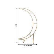 4 ft Metal Half Crescent Moon Wedding Arch Flower Stand - Gold IRON_STND25_MOON_45_GOLD