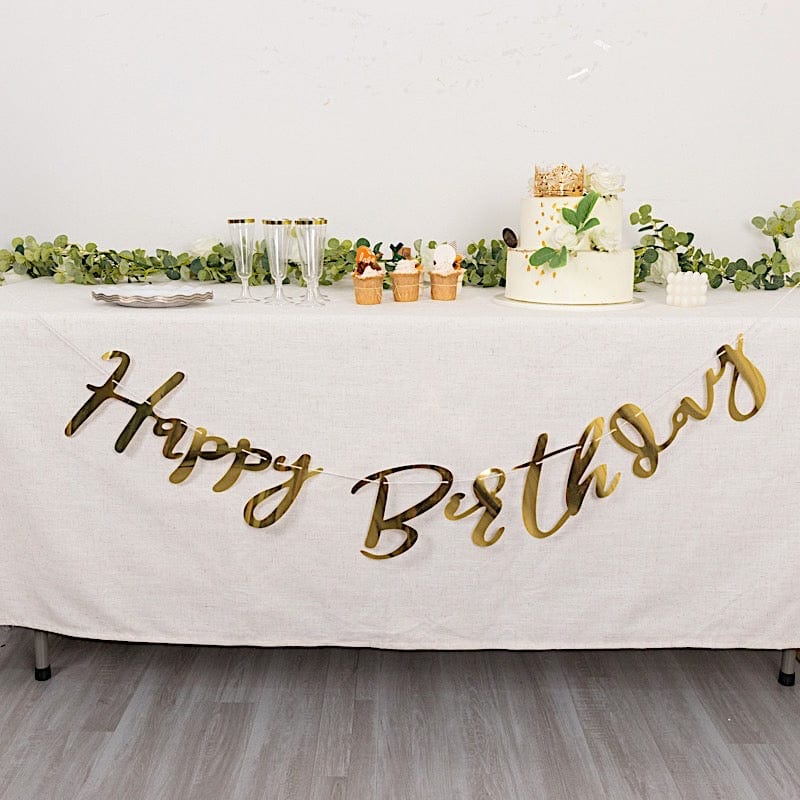 4 ft Metallic Foil "Happy Birthday" Banner - Gold PAP_GRLD_009_BDAY02_GOLD