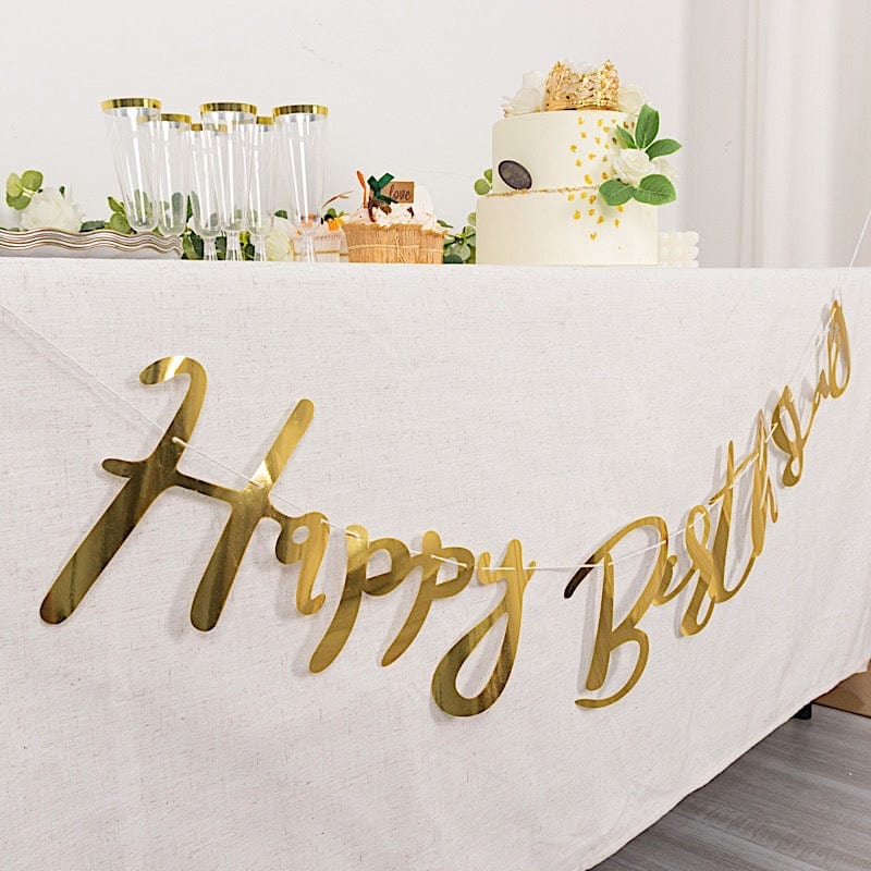4 ft Metallic Foil "Happy Birthday" Banner - Gold PAP_GRLD_009_BDAY02_GOLD