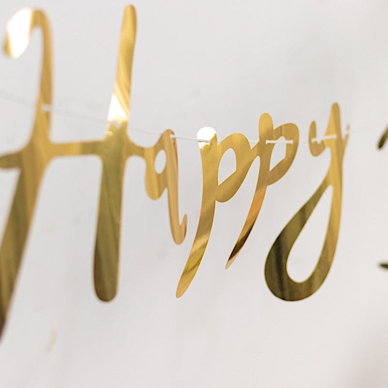 4 ft Metallic Foil "Happy Birthday" Banner - Gold PAP_GRLD_009_BDAY02_GOLD