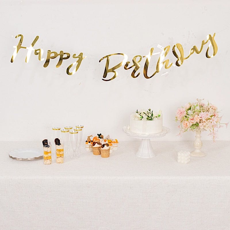 4 ft Metallic Foil "Happy Birthday" Banner - Gold PAP_GRLD_009_BDAY02_GOLD