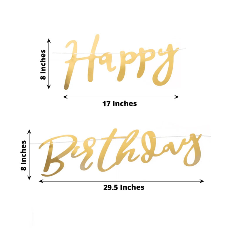 4 ft Metallic Foil "Happy Birthday" Banner - Gold PAP_GRLD_009_BDAY02_GOLD