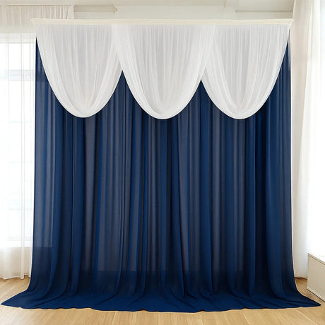 4 ft x 4 ft Sheer Chiffon Valance Curtain Backdrop Drapery Panel