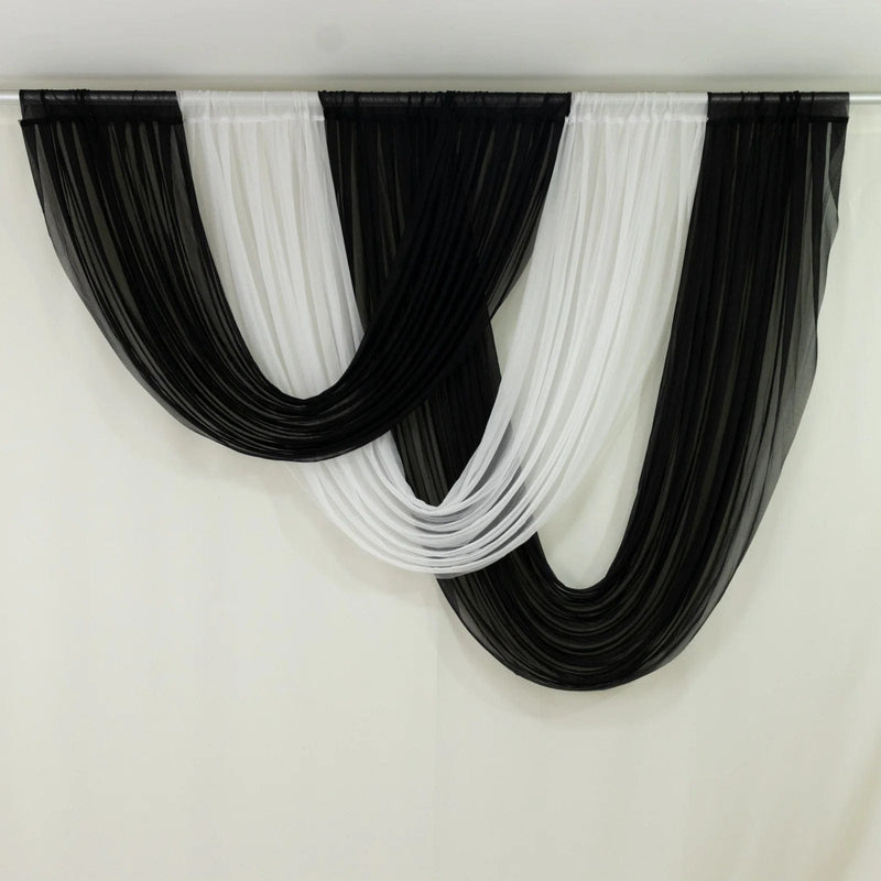 4 ft x 4 ft Sheer Chiffon Valance Curtain Backdrop Drapery Panel