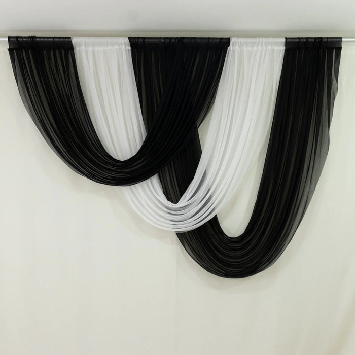 4 ft x 4 ft Sheer Chiffon Valance Curtain Backdrop Drapery Panel