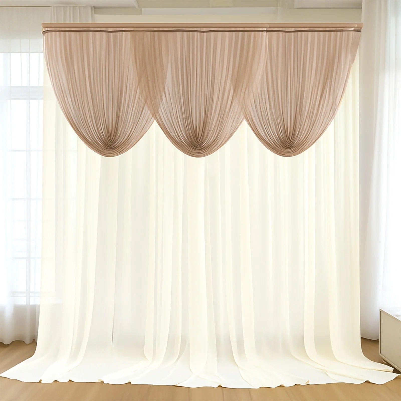 4 ft x 4 ft Sheer Chiffon Valance Curtain Backdrop Drapery Panel