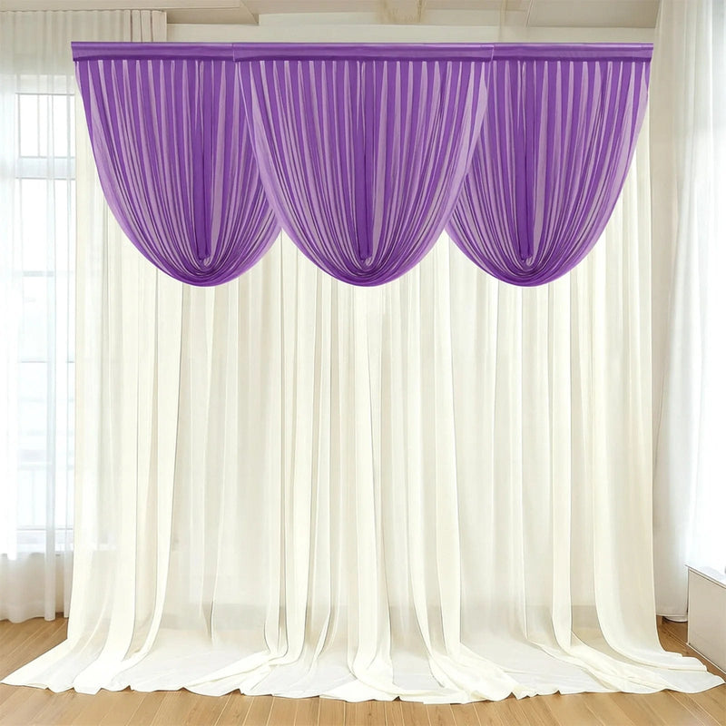 4 ft x 4 ft Sheer Chiffon Valance Curtain Backdrop Drapery Panel