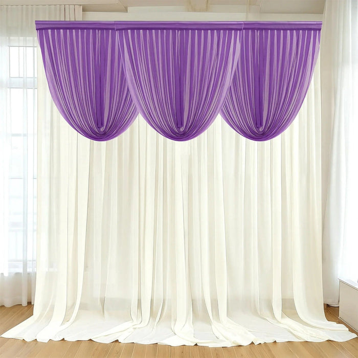4 ft x 4 ft Sheer Chiffon Valance Curtain Backdrop Drapery Panel