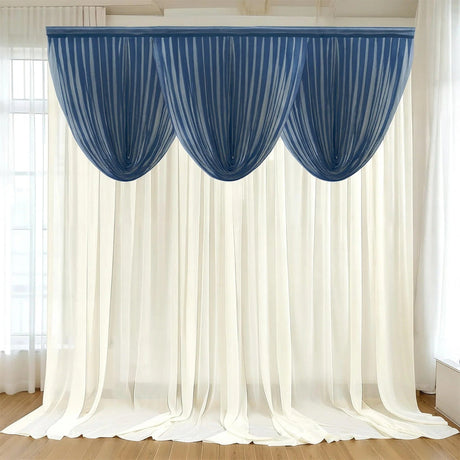 4 ft x 4 ft Sheer Chiffon Valance Curtain Backdrop Drapery Panel