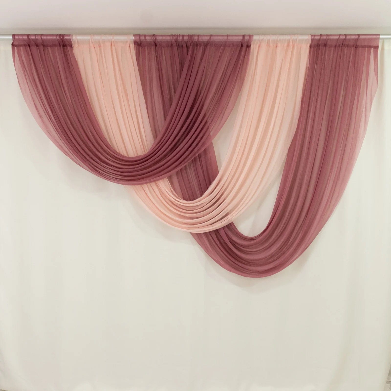 4 ft x 4 ft Sheer Chiffon Valance Curtain Backdrop Drapery Panel
