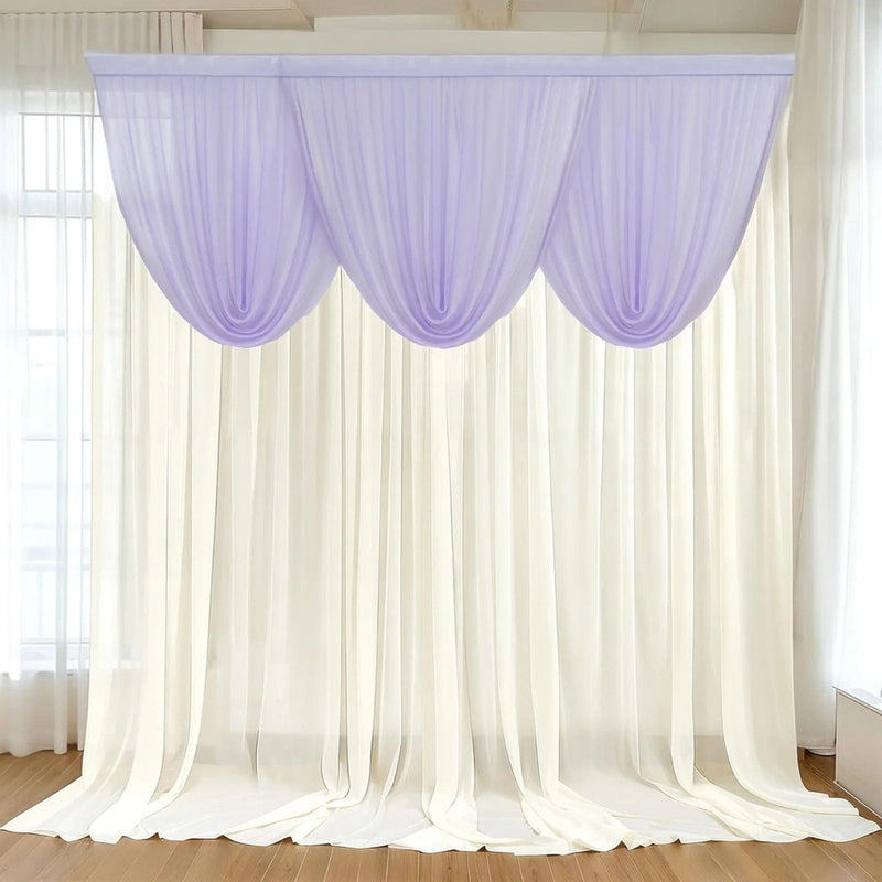 4 ft x 4 ft Sheer Chiffon Valance Curtain Backdrop Drapery Panel