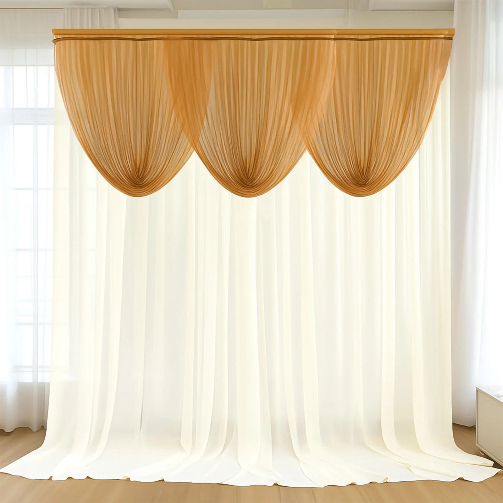 4 ft x 4 ft Sheer Chiffon Valance Curtain Backdrop Drapery Panel