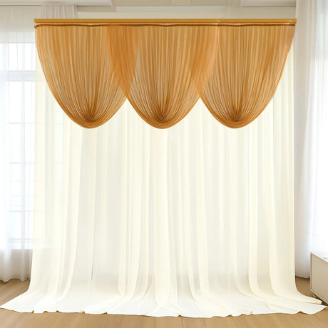 4 ft x 4 ft Sheer Chiffon Valance Curtain Backdrop Drapery Panel