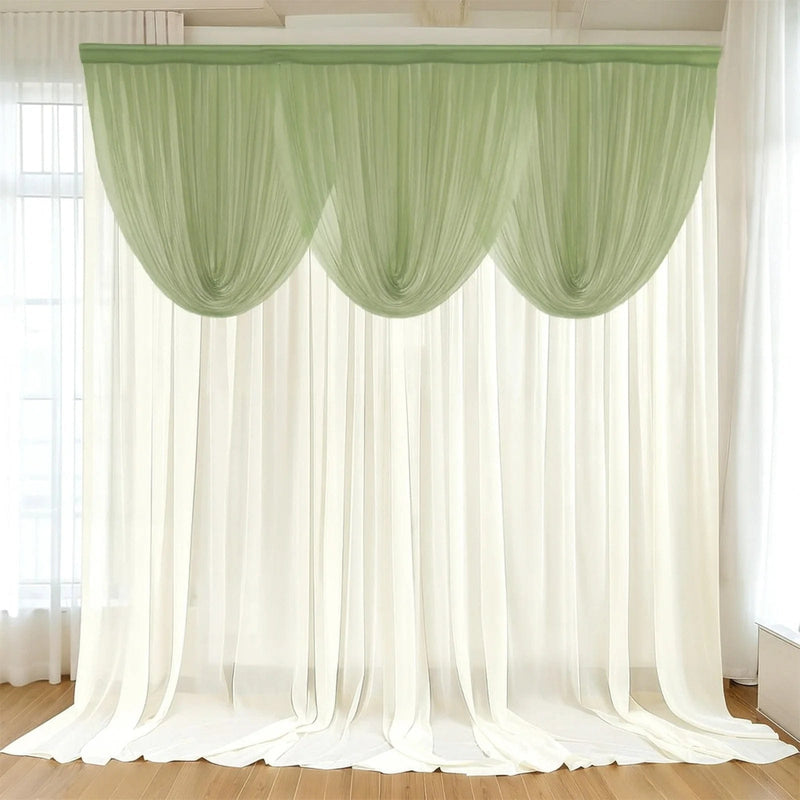 4 ft x 4 ft Sheer Chiffon Valance Curtain Backdrop Drapery Panel