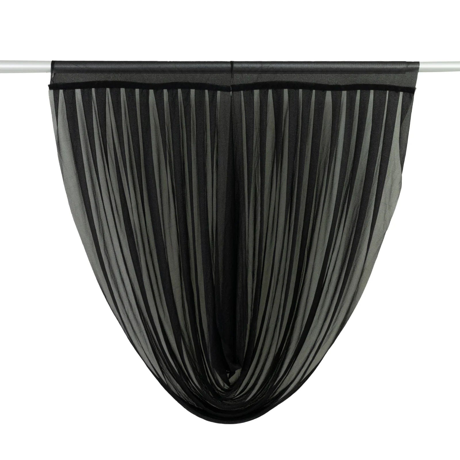 4 ft x 4 ft Sheer Chiffon Valance Curtain Backdrop Drapery Panel CUR_PANCHIF01_VAL_4FT_BLK